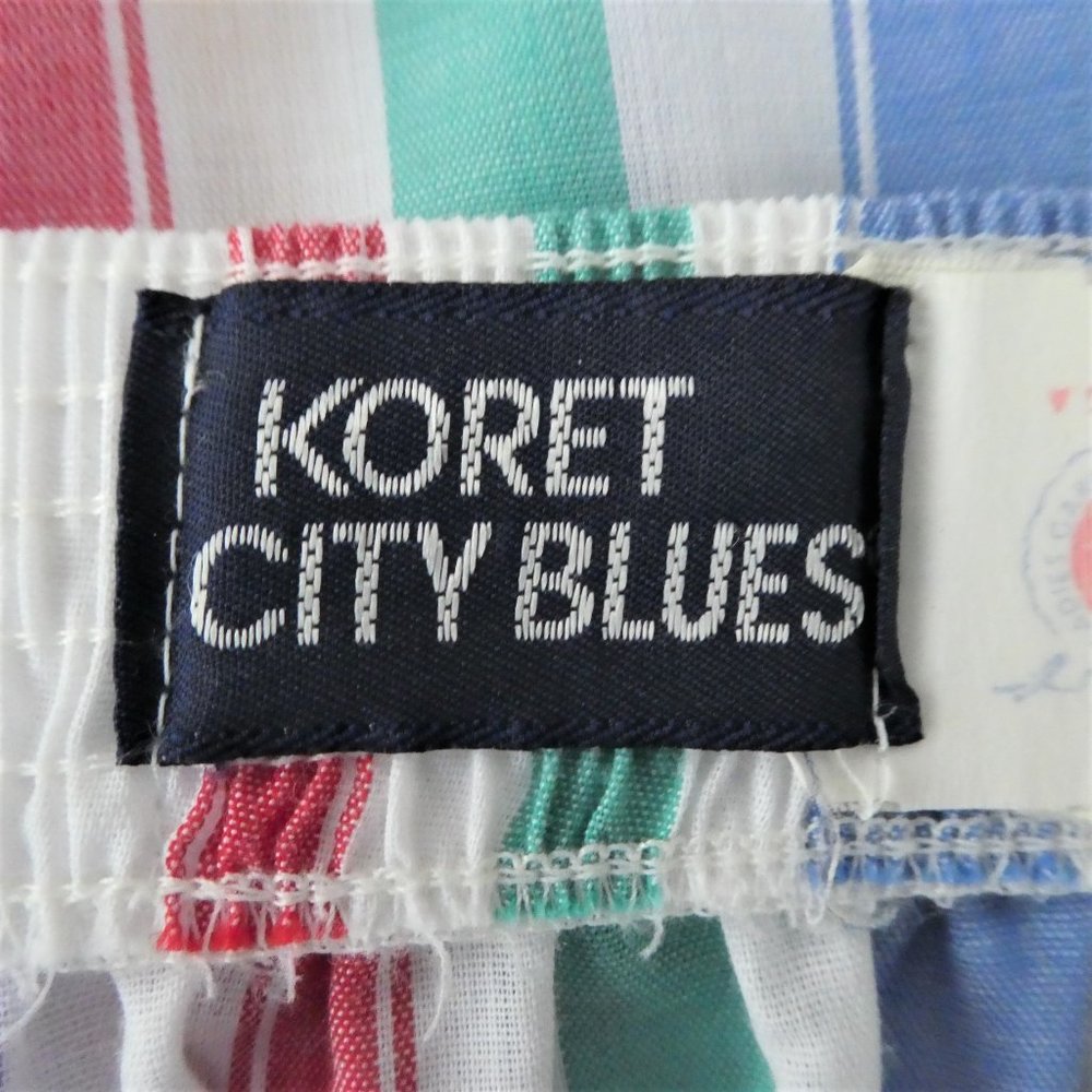 Vintage 60s Skirt Stripe Pearlized Button Front Knee to Midi Cotton Light Large - Picture 7 of 9